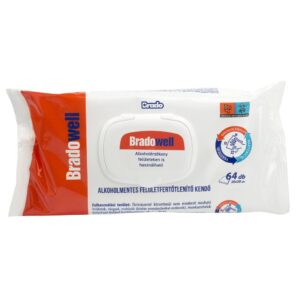 Bradowell Alkoholmentes felületfertőtlenítő kendő 64db kupakos